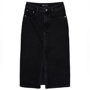 Zara Black Denim Skirt